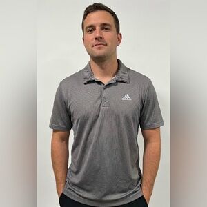 Adidas Men's Grey Patterned Golf Polo Shirt Size Small